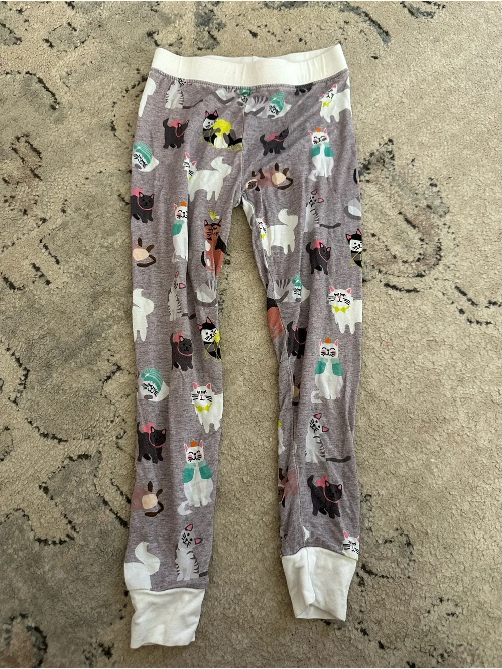 Little Sleepies Gray Cat Print Footed One-Piece Pajamas